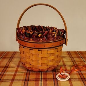 Longaberger Small Pumpkin Basket with Autumn Liner